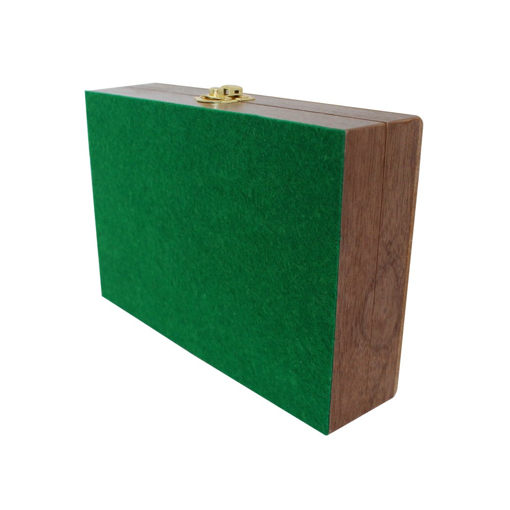 Poker with Customized Walnut Coloured Wooden Box 2 Decks of Cards and 5 Dice