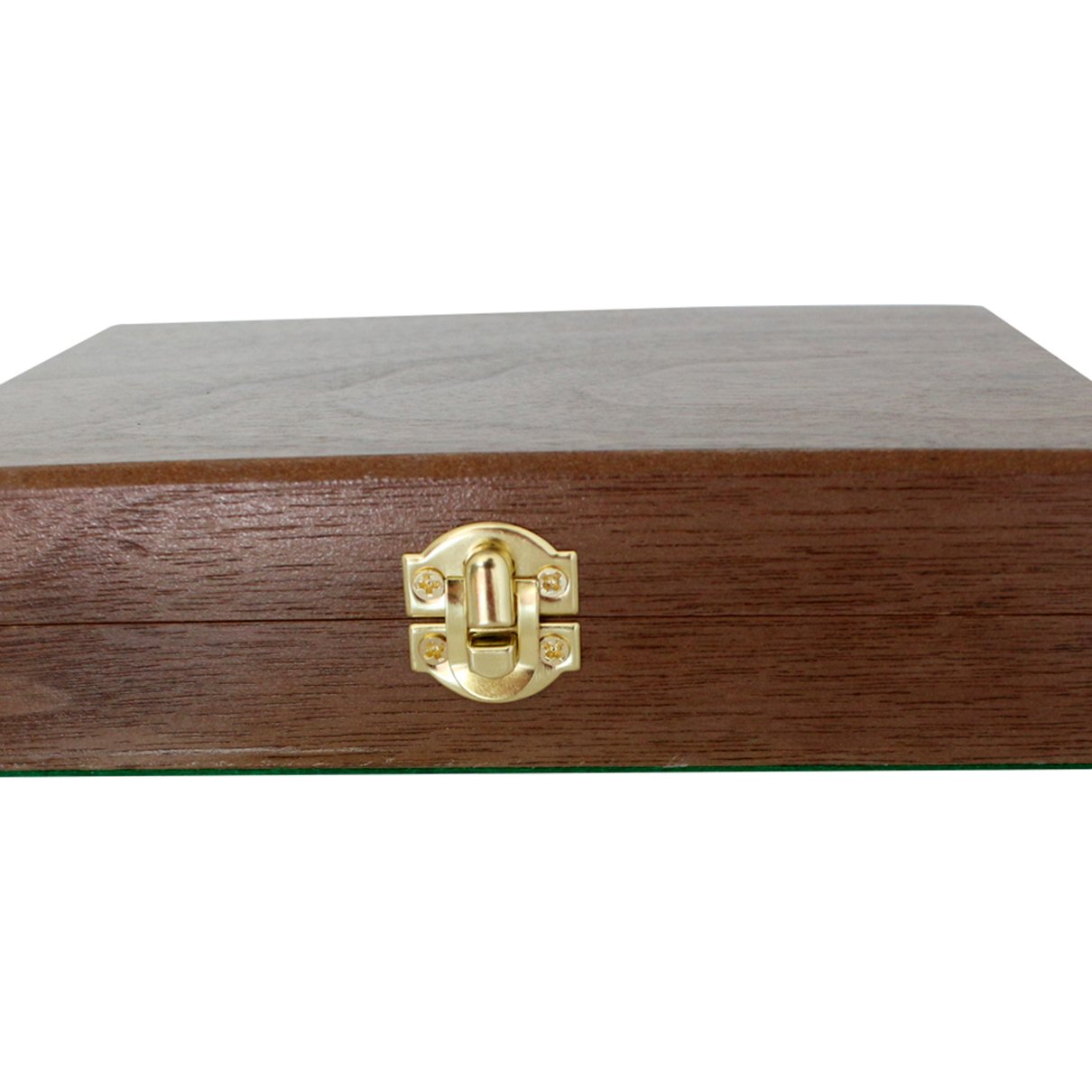 Poker with Customized Walnut Coloured Wooden Box 2 Decks of Cards and 5 Dice