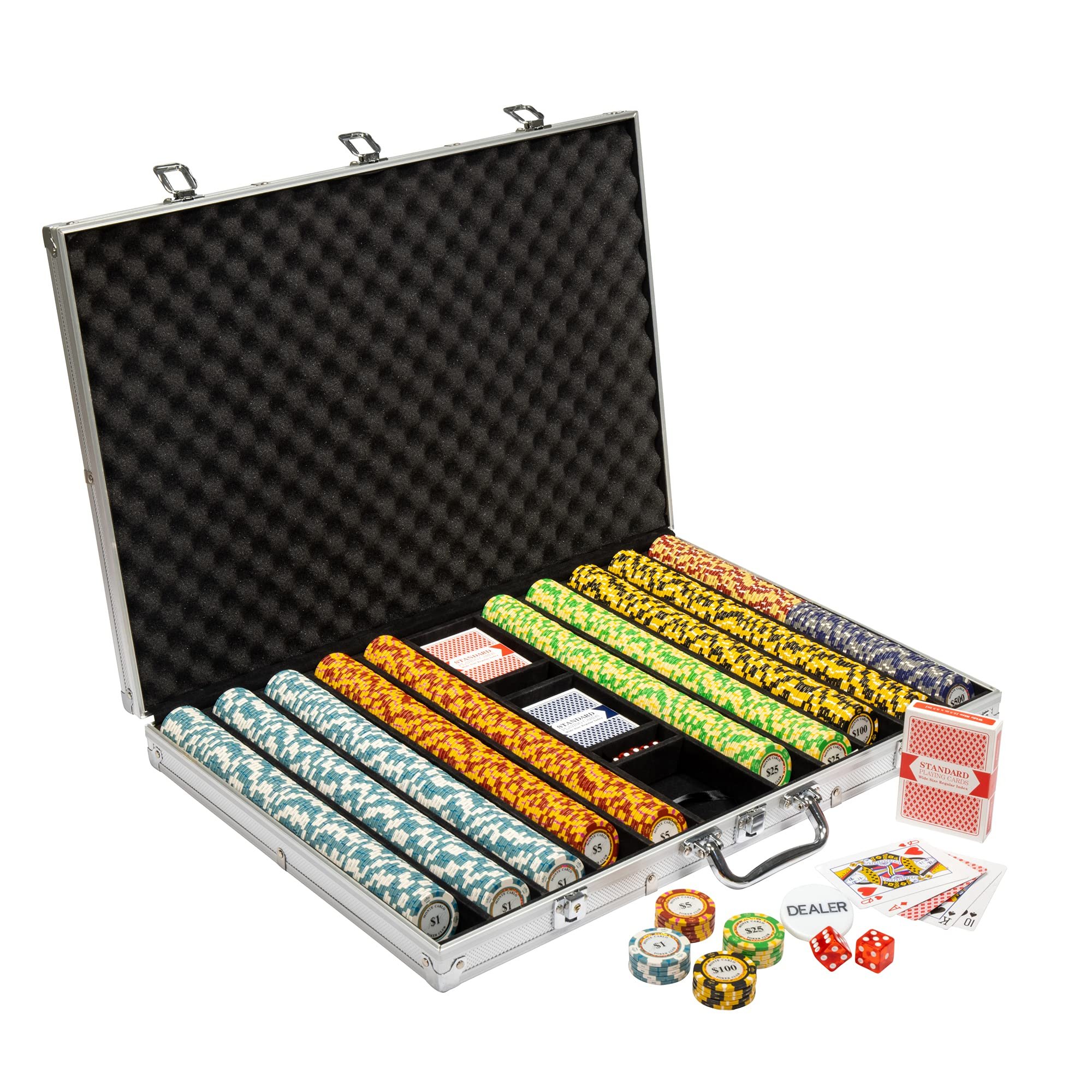 Casino Chips Case Capacity Suitcase Texas Poker Chips High Quality Aluminum Silver Black Suitcase Box Can Put 100-500pcs Chips