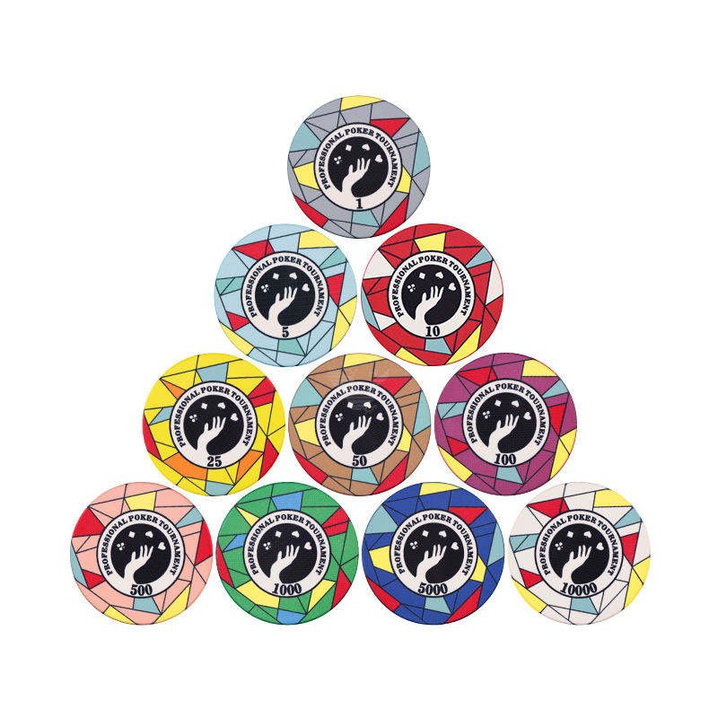 YH 39MM Geometric Fichas De Poker Profesional Prenumbered Ceramic Poker Chips Pokerchips