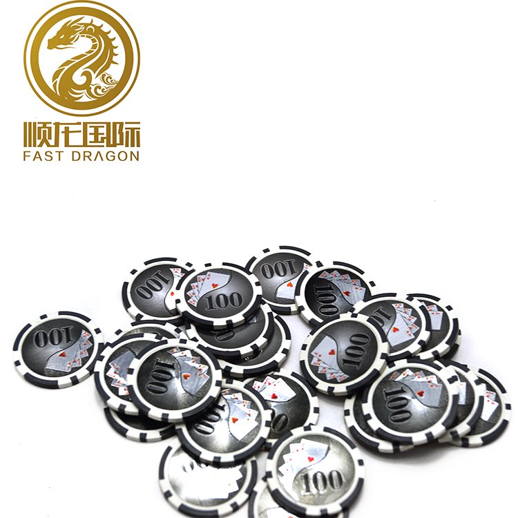 Cheap Custom Design Numbered clay poker chips with Sticker