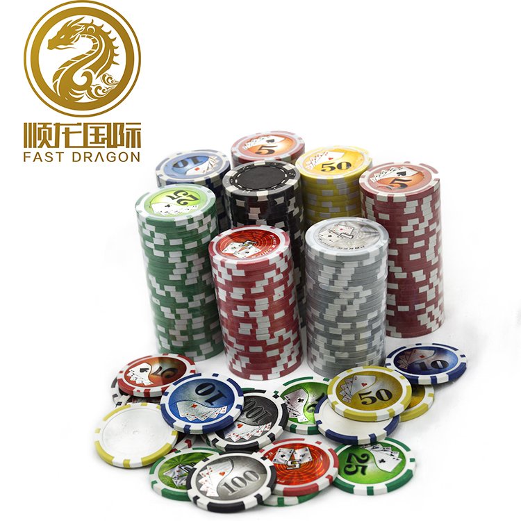Cheap Custom Design Numbered clay poker chips with Sticker