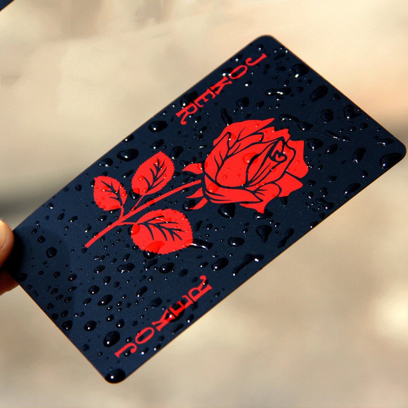 Factory Price Rose Black Plastic Playing Cards Waterproof Poker Custom Logo With Print Poker Card