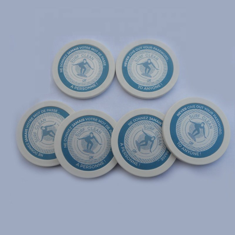 11.5G plastic jetons with stickers inlay