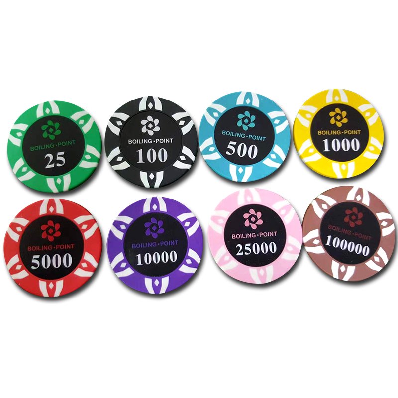 Customized ABSCLAY Ceramic Poker Chips or Set 10g/14g Plastic round Pattern with Custom Logo for Casino and Gambling Games