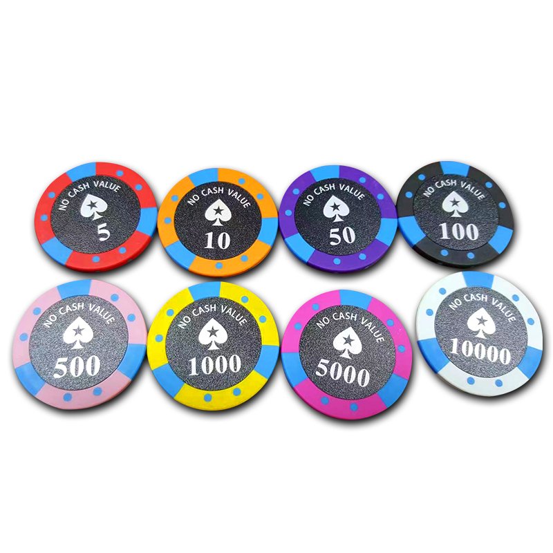 Customized ABSCLAY Ceramic Poker Chips or Set 10g/14g Plastic round Pattern with Custom Logo for Casino and Gambling Games