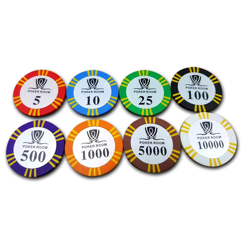 Customized ABSCLAY Ceramic Poker Chips or Set 10g/14g Plastic round Pattern with Custom Logo for Casino and Gambling Games