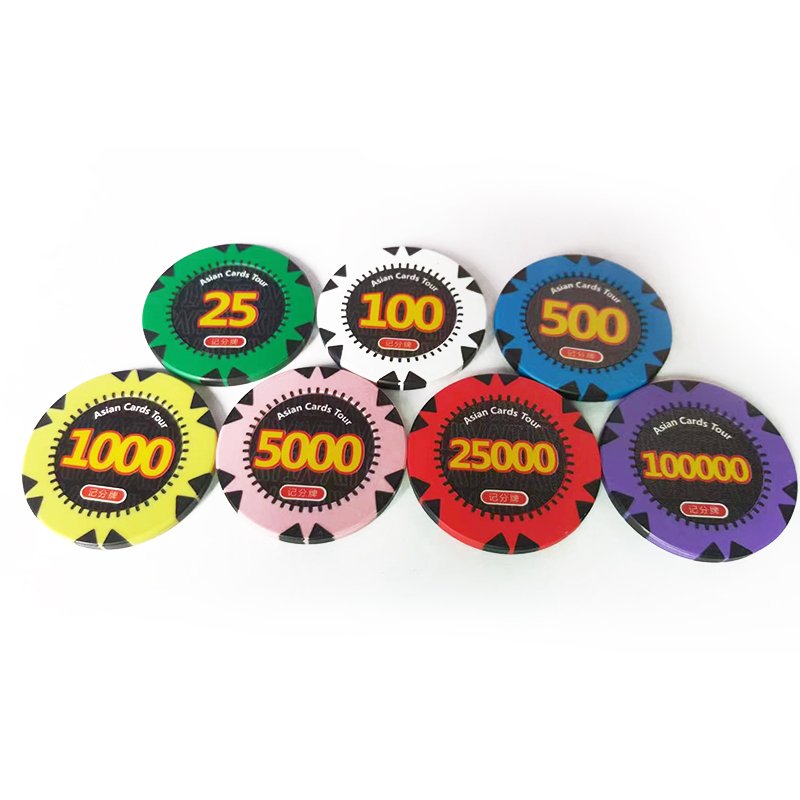 Customized ABSCLAY Ceramic Poker Chips or Set 10g/14g Plastic round Pattern with Custom Logo for Casino and Gambling Games