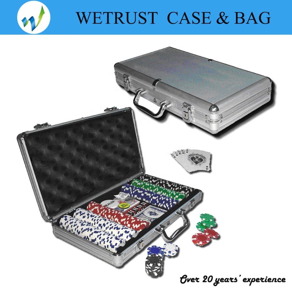 300 Chip Dice Style Poker Set Aluminum chip poker Case gun box Guitar bag case