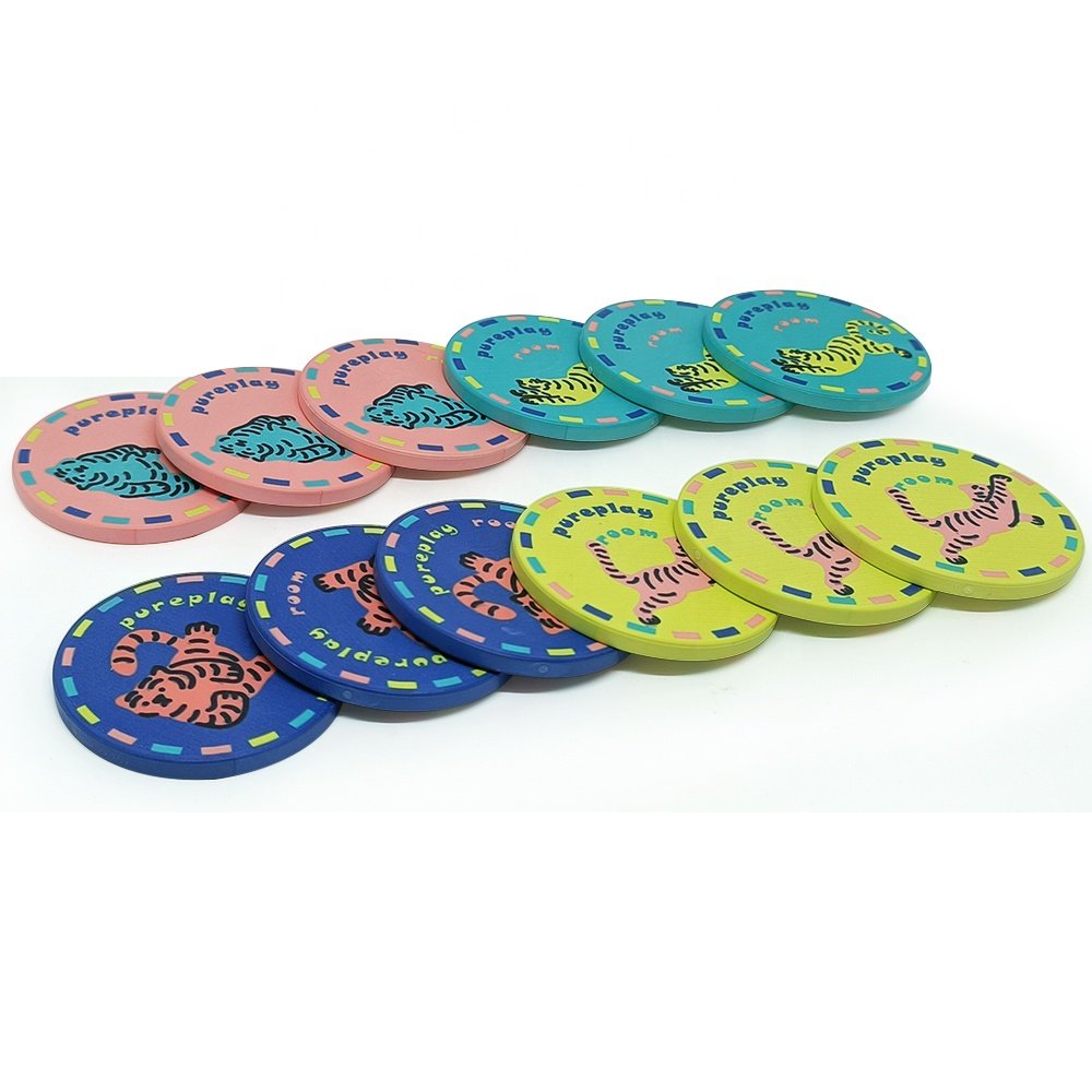 Professional 10g plain ceramic poker chips 39mm colors casino top grade with no moq Tiger logo custom for European poker tour