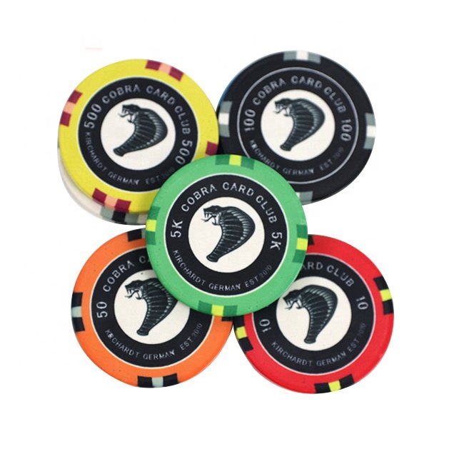 Wholesale colorful snake ceramic poker chips 10g 39mm 43 45 46 50 52 55 diameter custom logo free design for casino poker game