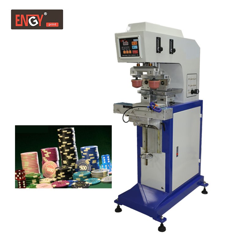 Hot sale tampografia High quality pneumatic 2 color poker chips printing machine