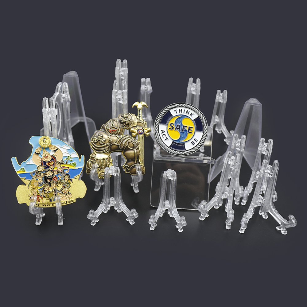 New style acrylic plastic adjustable medal coins display Clear Plastic Badge Display Stand Poker Chips Holders Coin Display Rack