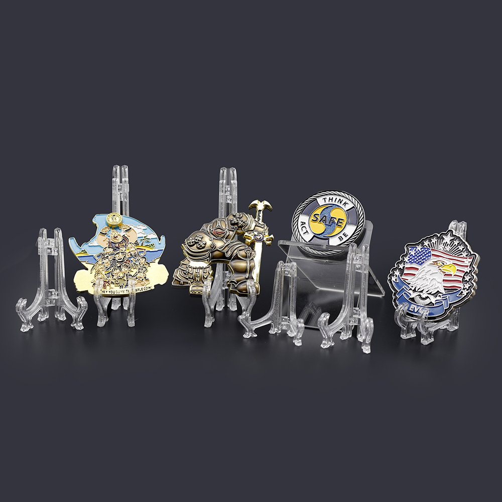 New style acrylic plastic adjustable medal coins display Clear Plastic Badge Display Stand Poker Chips Holders Coin Display Rack