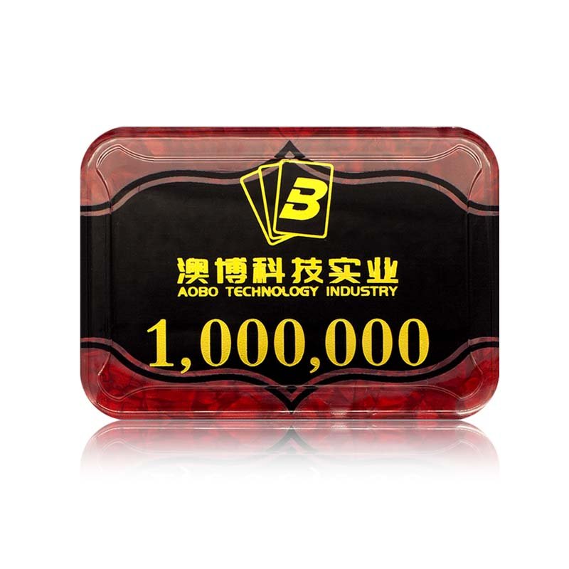 Customisable Acrylic poker brick plaques with customised design, pattern, colour and logo with standard casino size and quality