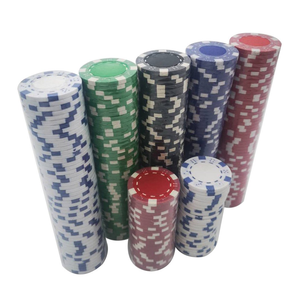Custom Color Clay Composite Dice Striped Casino Poker Chips Professional Poker Chips