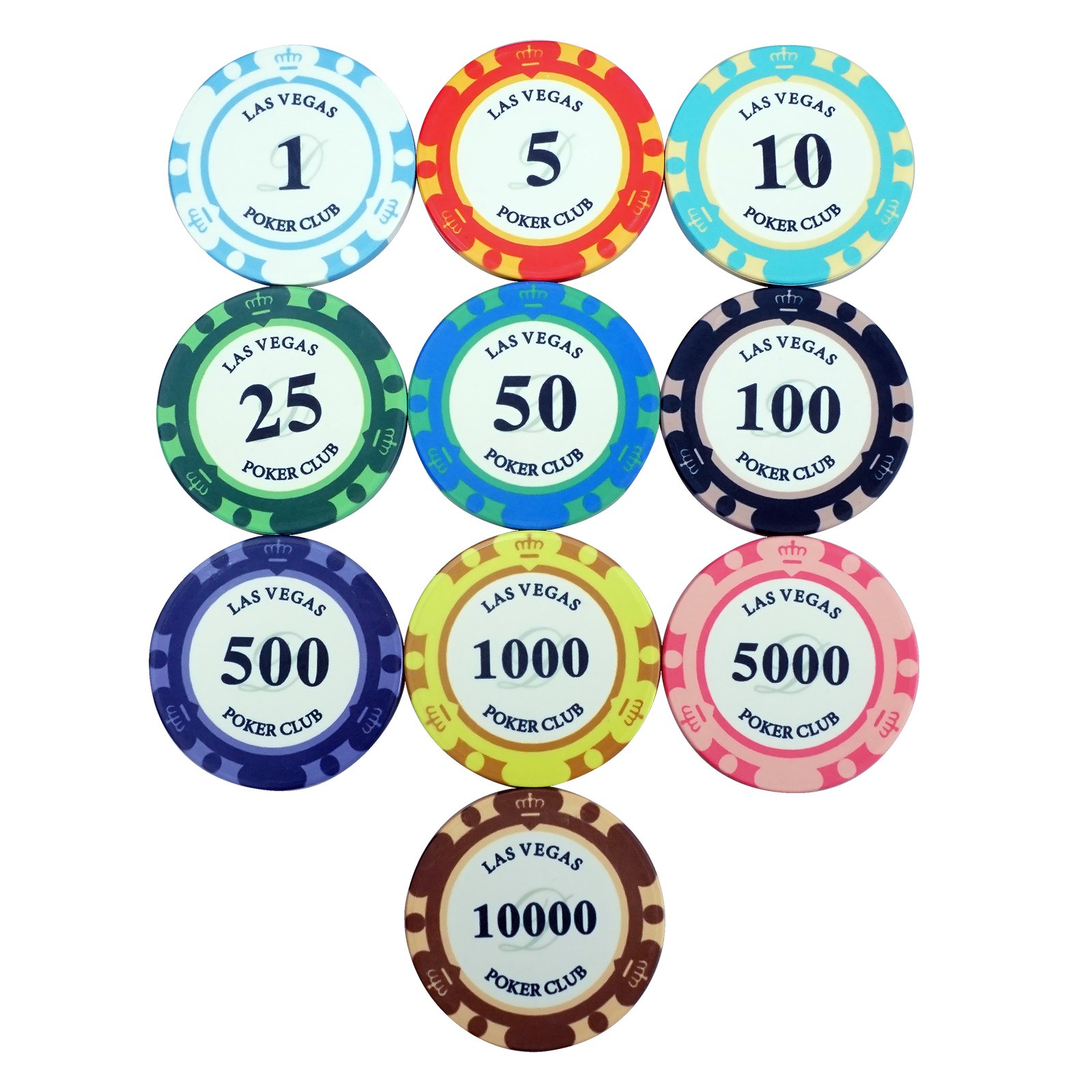 Gambling Game Personalized Ceramic Poker Chips Sector Chips With Value In Size 39mm*3.5mm Of 10g Poker chips