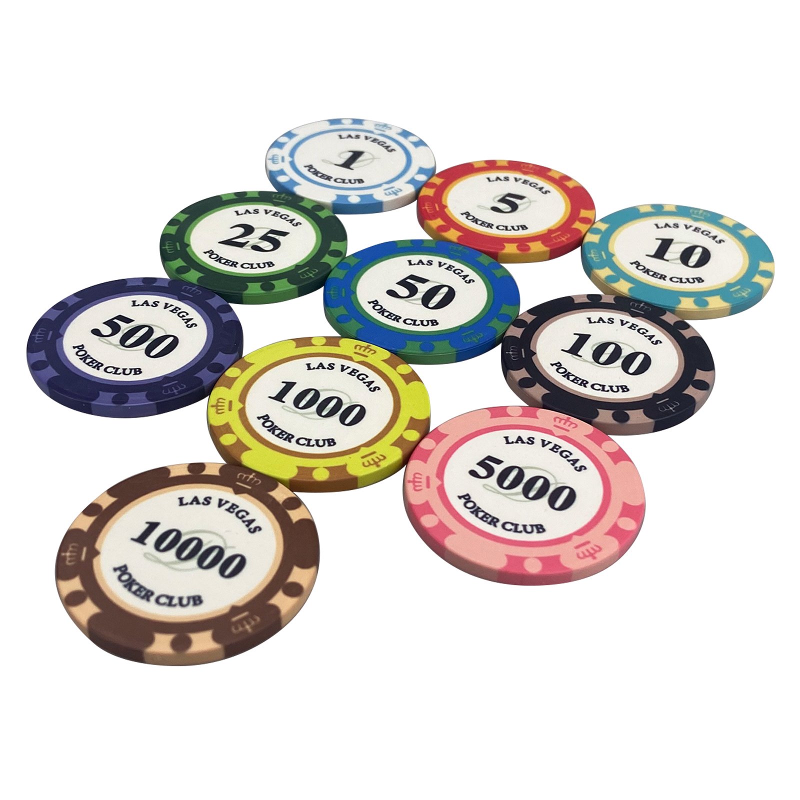 Gambling Game Personalized Ceramic Poker Chips Sector Chips With Value In Size 39mm*3.5mm Of 10g Poker chips