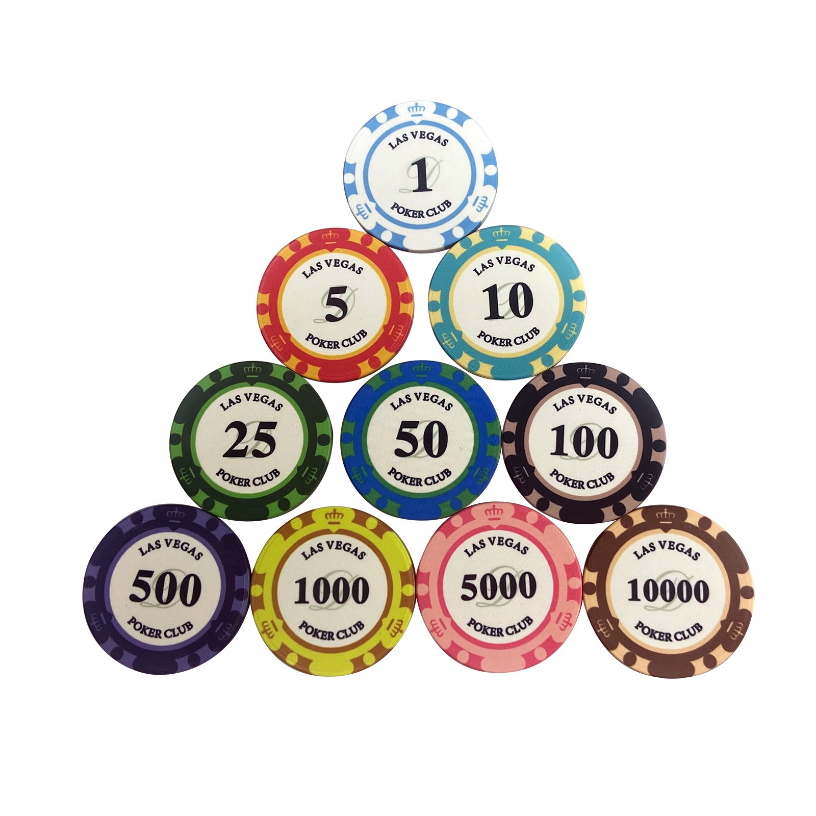Gambling Game Personalized Ceramic Poker Chips Sector Chips With Value In Size 39mm*3.5mm Of 10g Poker chips