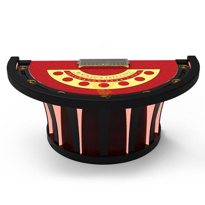 YH 86inch Good Quality Poker Table Custom Blackjack Table Wholesale Cheap Gambling Table with LED RGB Lighting for Sale