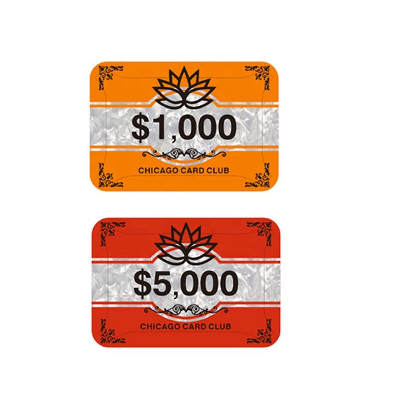 Rectangular shape acrylic poker chip plaque with your denominations