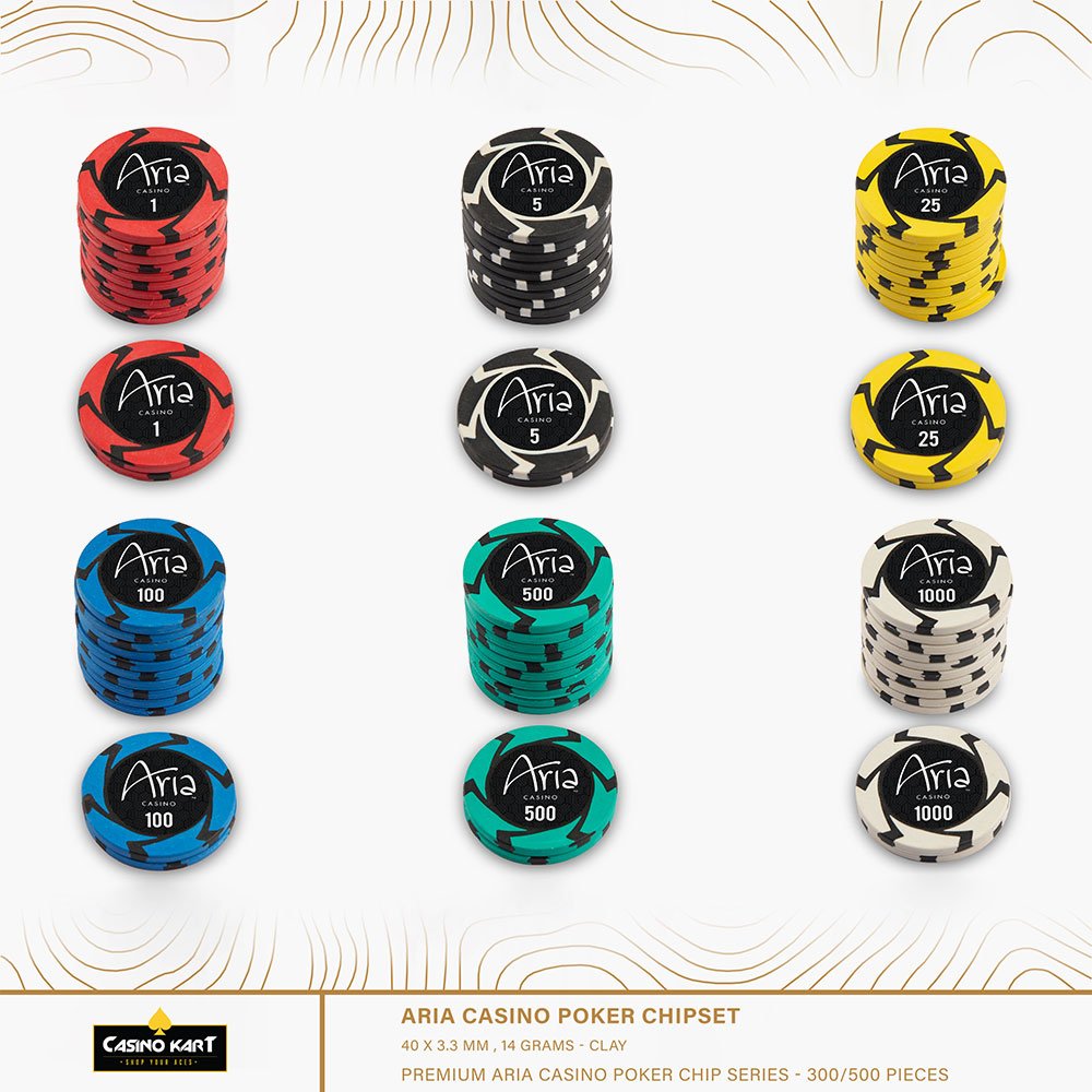 Casino quality clay poker chip with customised colour and logo in lay 14 gm casino chip Aria Poker Chips Baccarat Blackjack