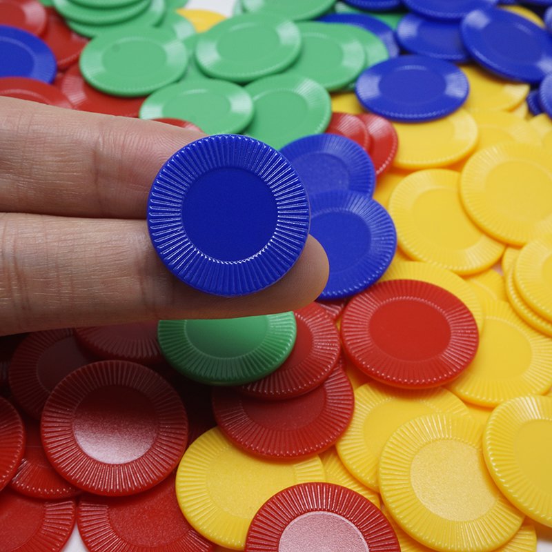 Plastic/Acrylic Transparent Color Counting Chips Discs for Board Game 22*2mm of size