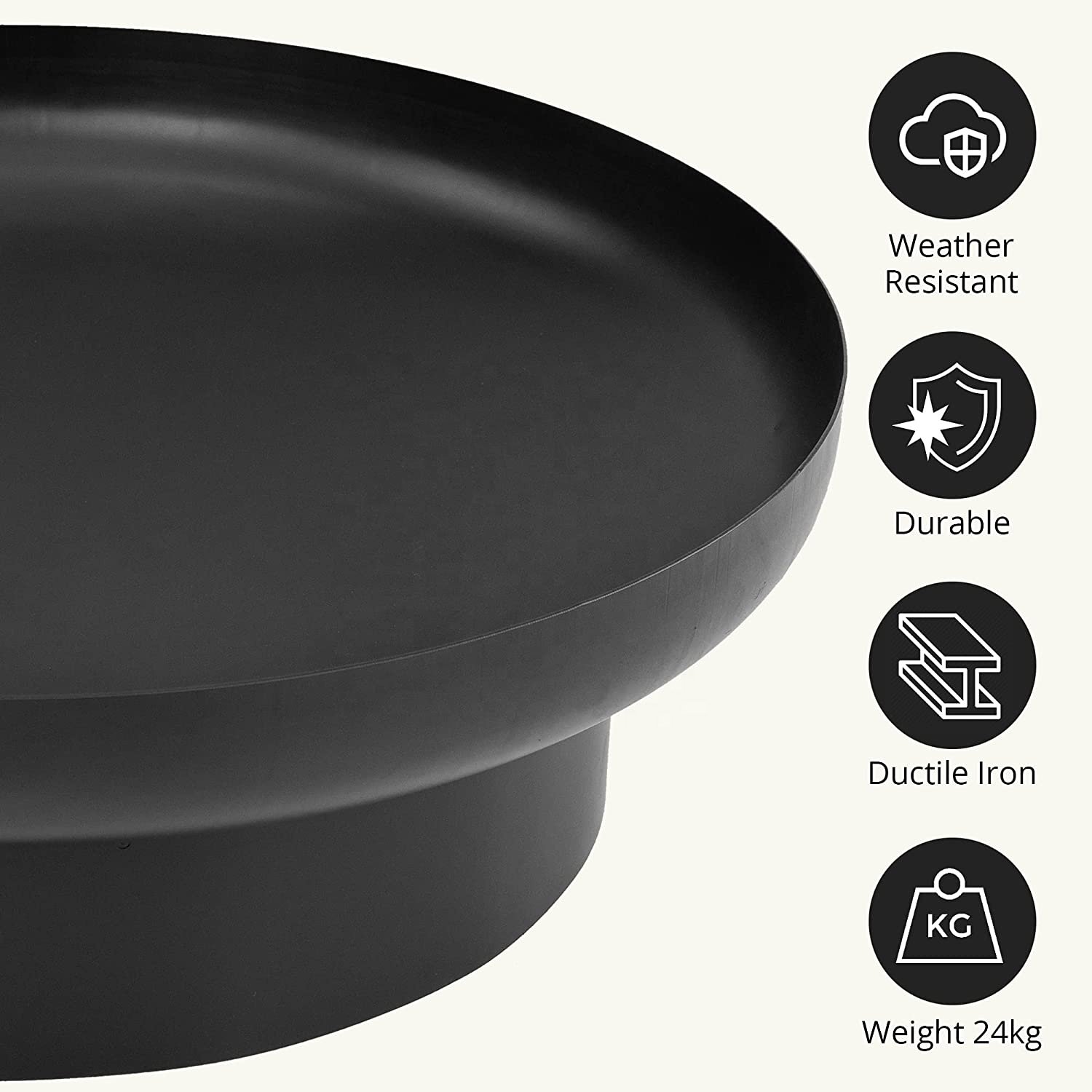 Black painting 60 70 80 90 100cm heavy duty round fire bowl