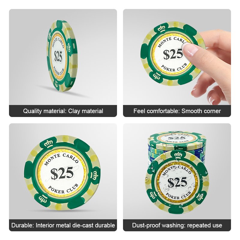 40mm Clay Poker Chips for Card Board Game, for Texas Hold'em Blackjack Poker table Casino Gambling Game Token
