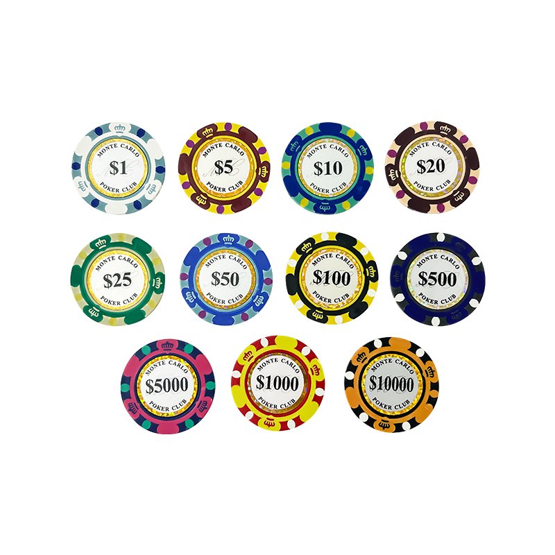 40mm Clay Poker Chips for Card Board Game, for Texas Hold'em Blackjack Poker table Casino Gambling Game Token