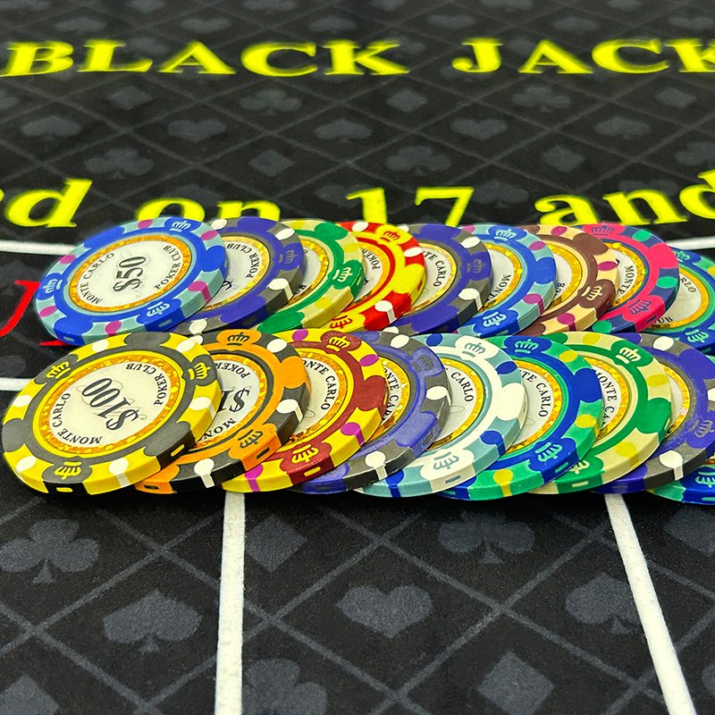 40mm Clay Poker Chips for Card Board Game, for Texas Hold'em Blackjack Poker table Casino Gambling Game Token