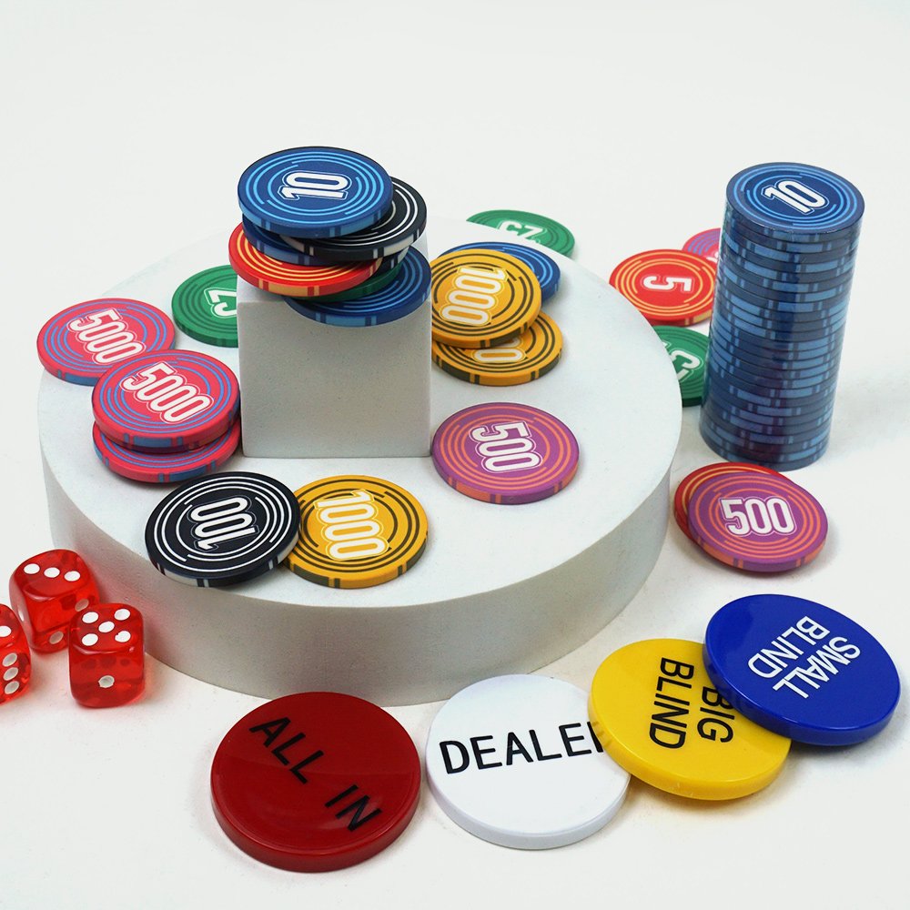 High quality poker set 1000 chips custom ceramic chips 500 grey aluminum box casino round poker chip set