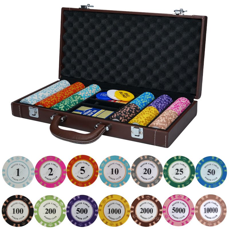 Clay Hot Sell Poker Set 500 Poker Leather Case Chips Custom Texas Poker Chip Set Ceramic High Quality Ept Factory Manufacturer