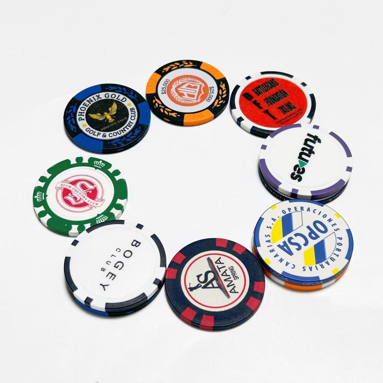Hot sale custom poker chip style golf ball markers wholesale