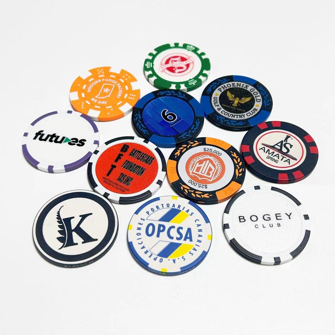 Hot sale custom poker chip style golf ball markers wholesale