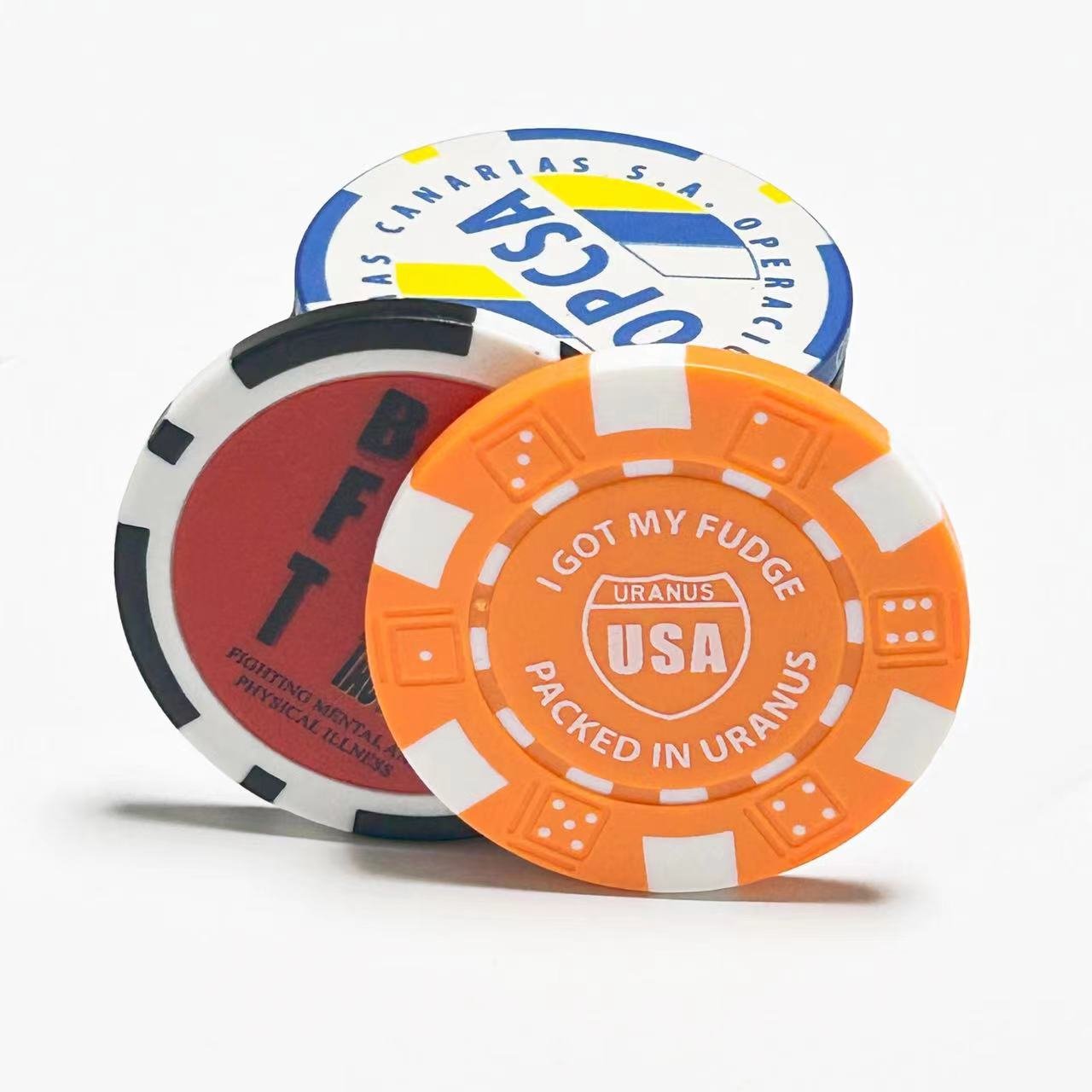 Hot sale custom poker chip style golf ball markers wholesale