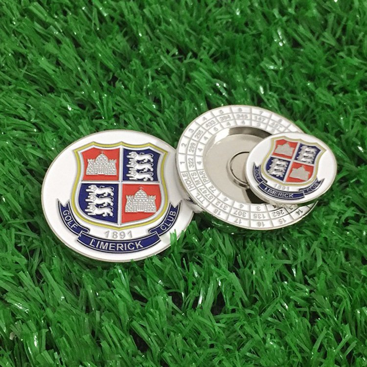 custom magnetic metal golf ball marker poker chip