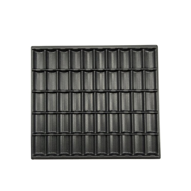 Hot sale black abs poker chip tray 50 rows plate holder 1000pcs 40mm casino ceramic clay chips tray from directly factory