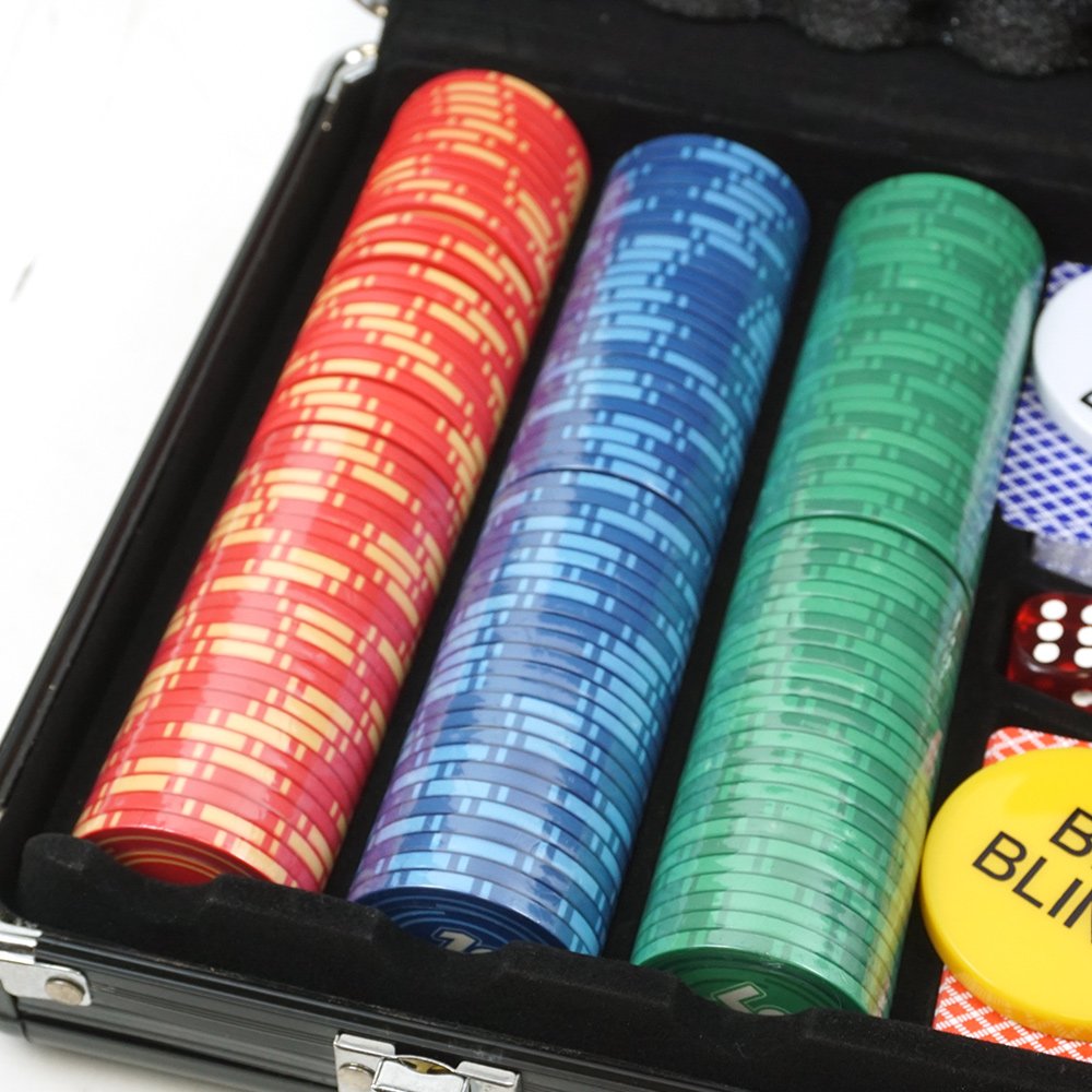 Casino Professional Grade Custom 300 500pcs Poker Tournament Ceramic Chip Set Black Portable Aluminum Case Poker Chip Set