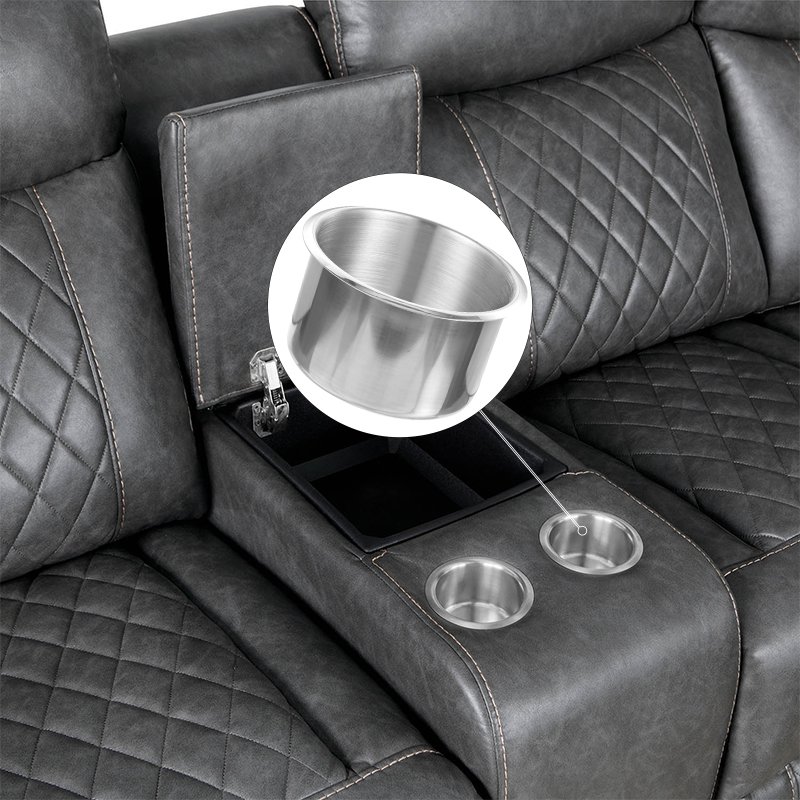 Stainless Steel Metal Coasters Cup for Sofa Silver Coaster Cup Car Armrests and Poker Table Chip Grooves Plastic Black Coasters