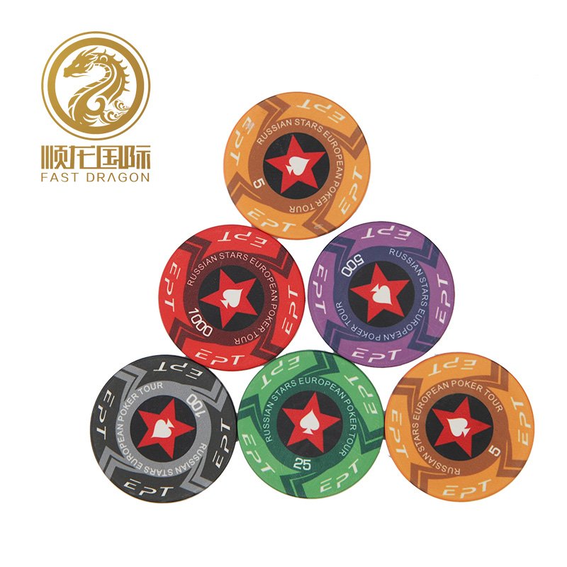 Casino Table Games 9g Ceramic Chips High Quality Print EPT ceramic chips