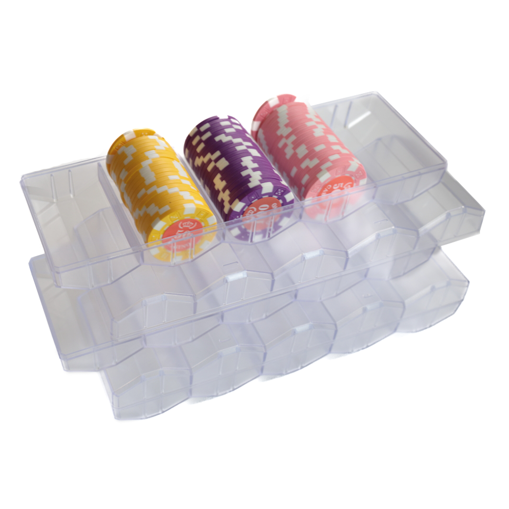 Aobo 40mm 100pcs High Quality Used Gambling Clear Thickness Matte Acrylic Poker Chip Case With Cover