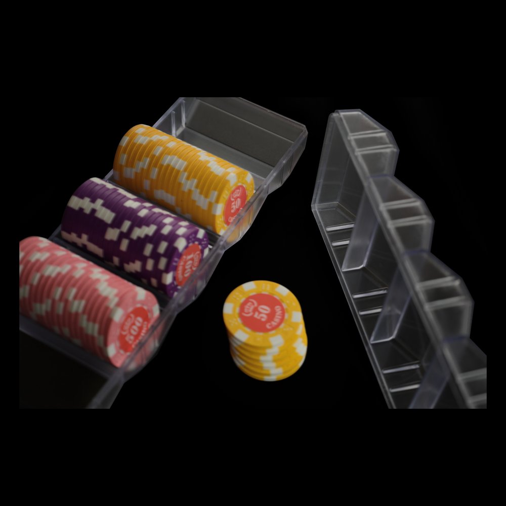 Aobo 40mm 100pcs High Quality Used Gambling Clear Thickness Matte Acrylic Poker Chip Case With Cover