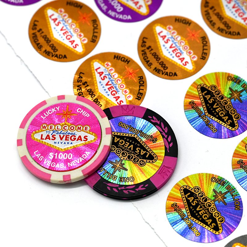 Wholesale Hot Stamping Holographic Ceramic Poker Chips Golf Mini Metal Poker Chips Set Laser Label with Custom Logo
