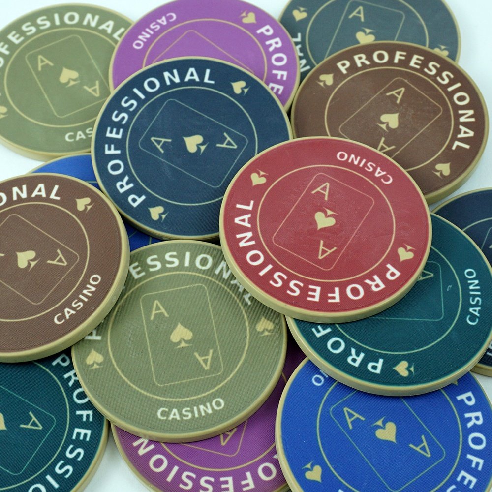 Professional custom casino rourlette poker chips 10g with poker cards print on it 1000pcs in a export carton for gambling