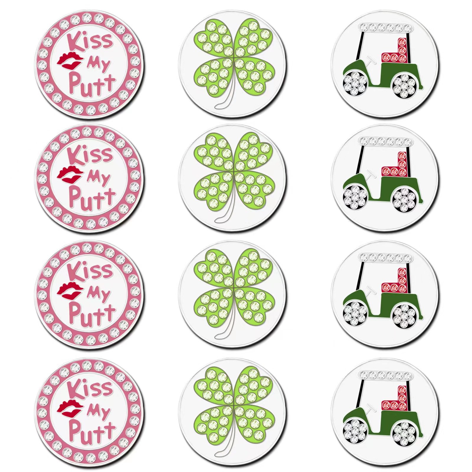 High Quality Custom Logo Metal Golf Coin Ball Marker Magnetic Golf Hat Clip Custom Golf Ball Marker