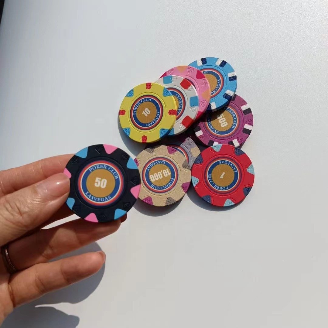 10G 39MM ceramic poker chip sublimation ARIA tournament poker chips with aligned edge