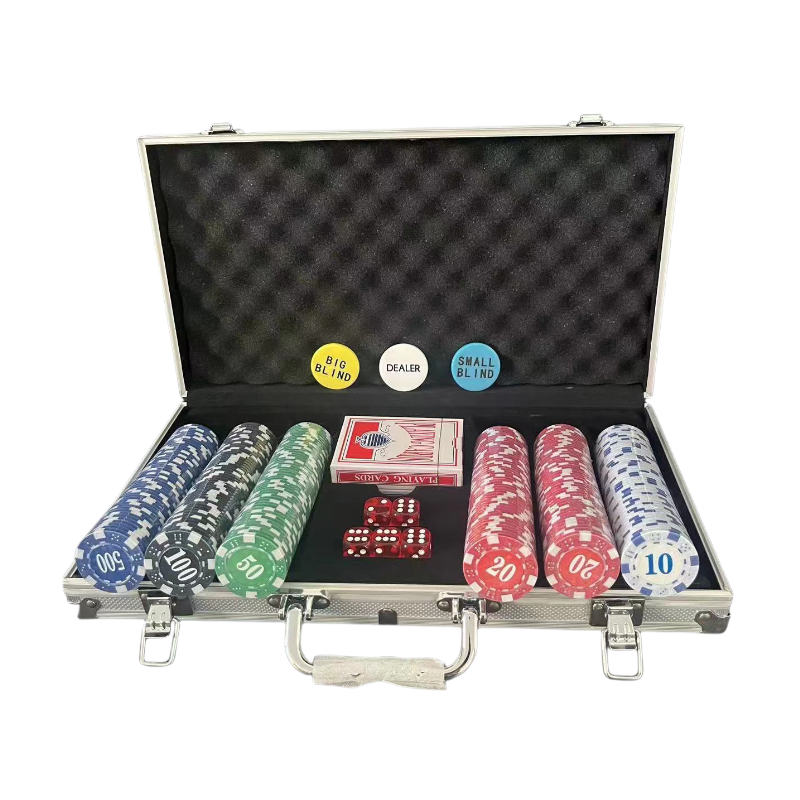 200 chip poker set Custom Logo poker chips set 300 500 1000 chips with aluminum case and poker card