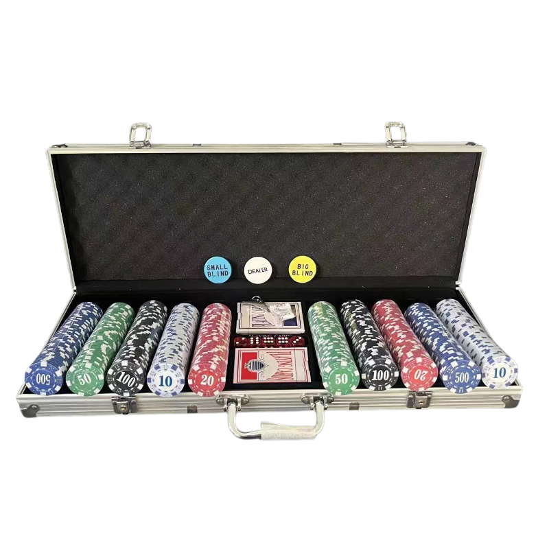 200 chip poker set Custom Logo poker chips set 300 500 1000 chips with aluminum case and poker card