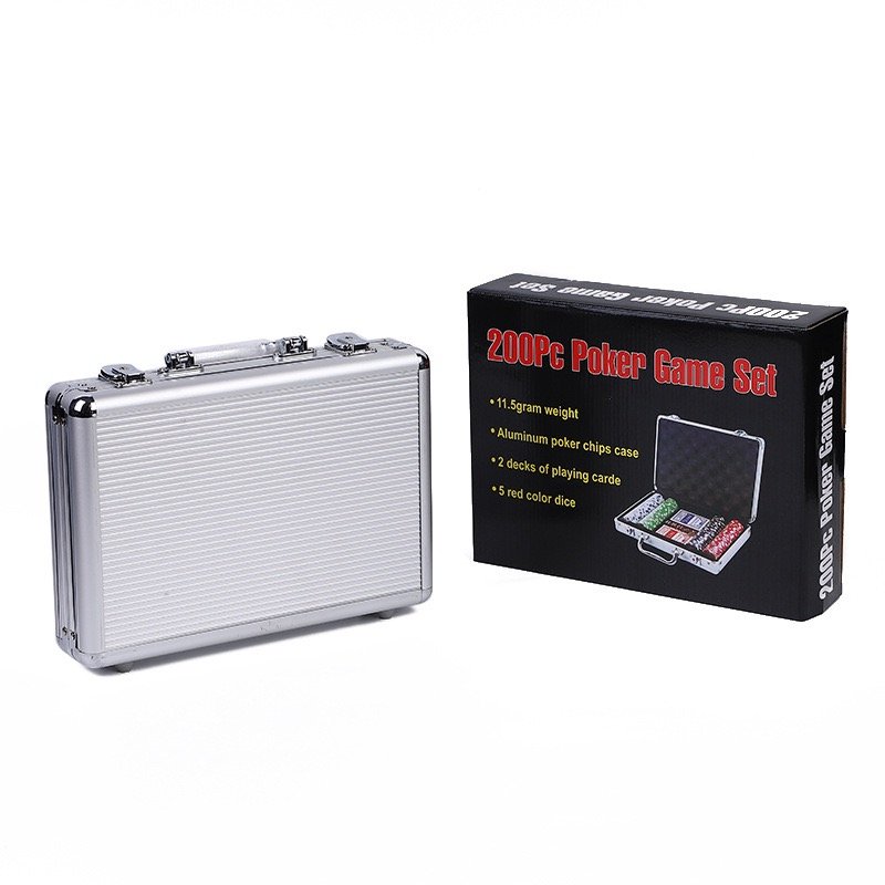 200 chip poker set Custom Logo poker chips set 300 500 1000 chips with aluminum case and poker card